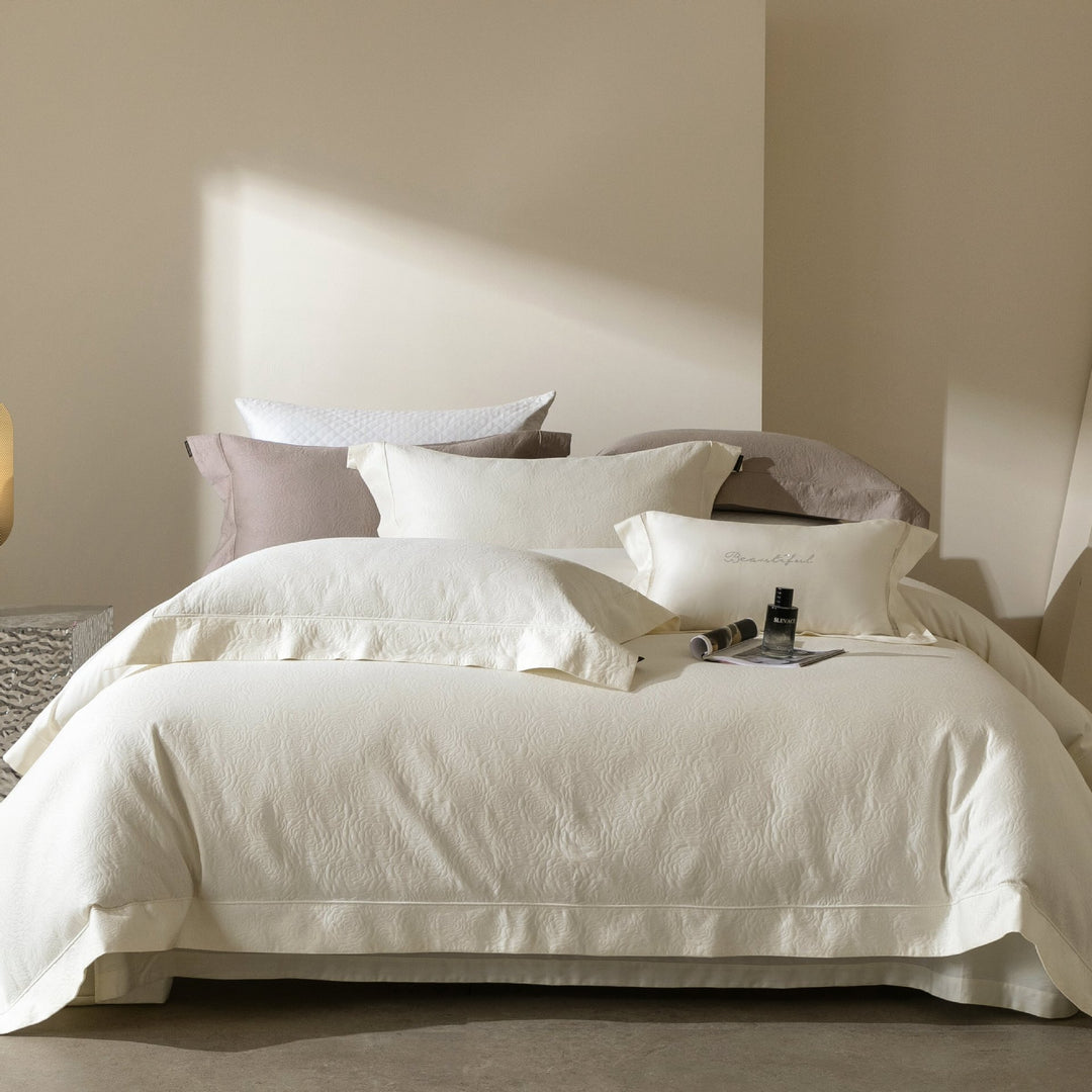 Luxuriöses Baumwoll-Jacquard-Decke Bettüberwurf Set