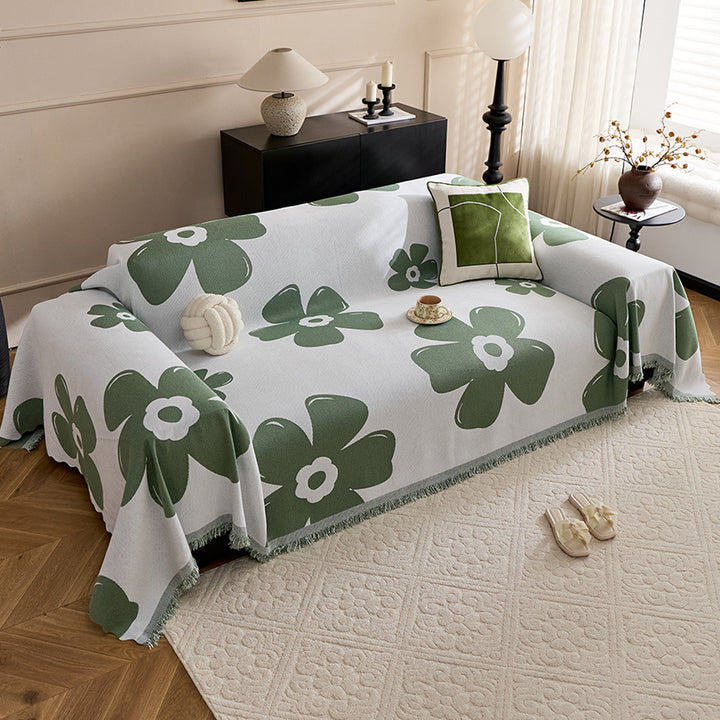 Blumengemusterte Sofa-Wurfdecke