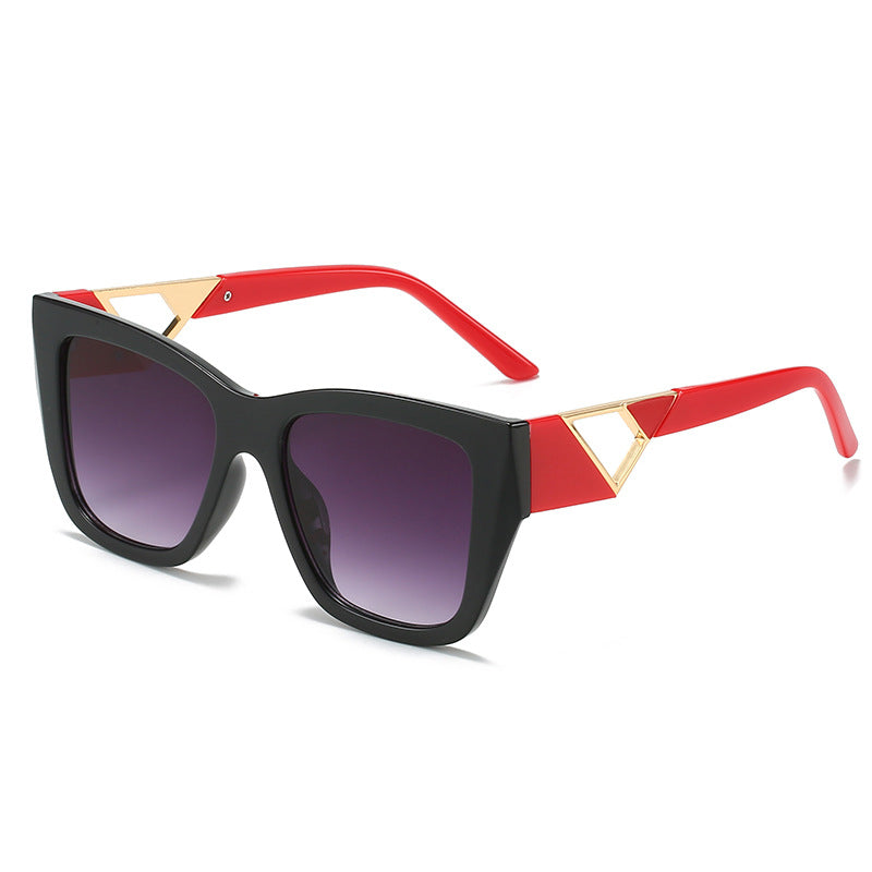 Damen Oversized Sonnenbrille mit modernem Geometrischen Design und elegantem Metallakzent Karnz