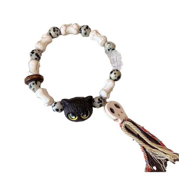 Verspielt Katze und Knochen Charme Armband Karnz