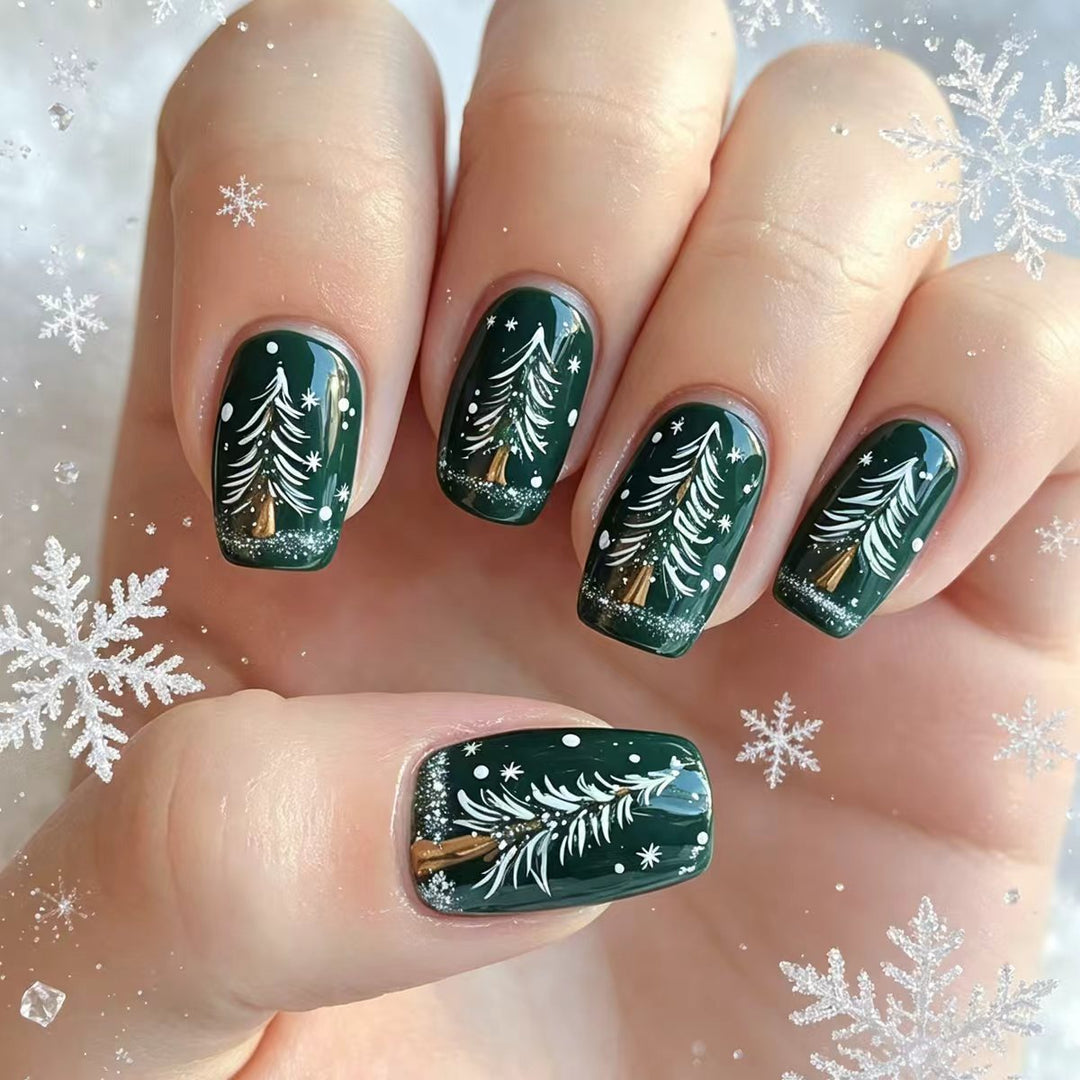 Kunstnägel Im Festlichen Tannenbaum-Design Karnz