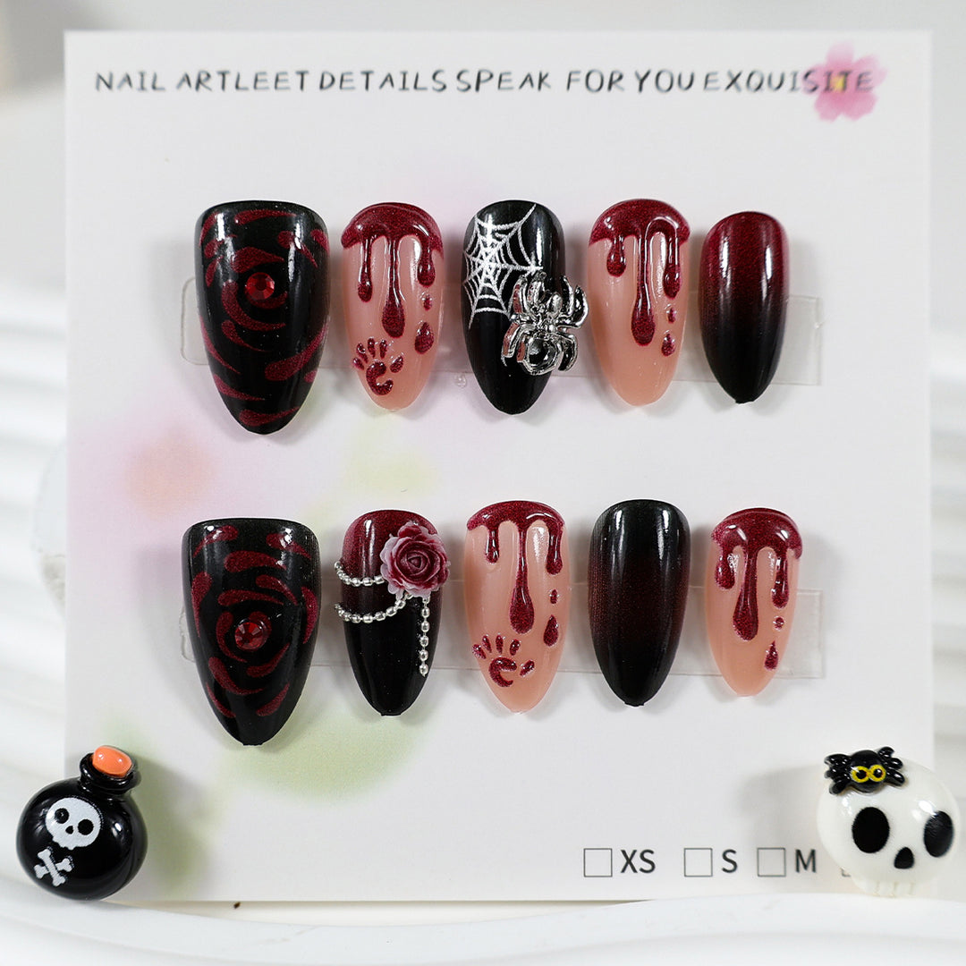 Halloween Kunstnagelset mit gruseligen Motiven Karnz
