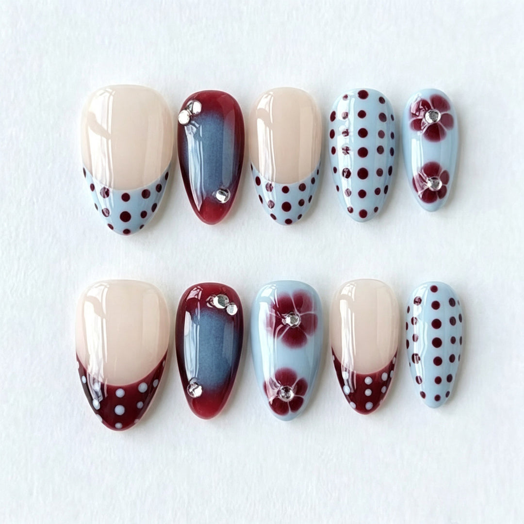 Blumenkarten-Händedruck-Nagelset