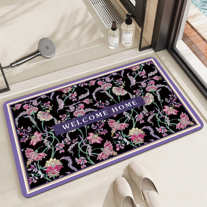 Vintage Floral Pattern Badmatte Karnz