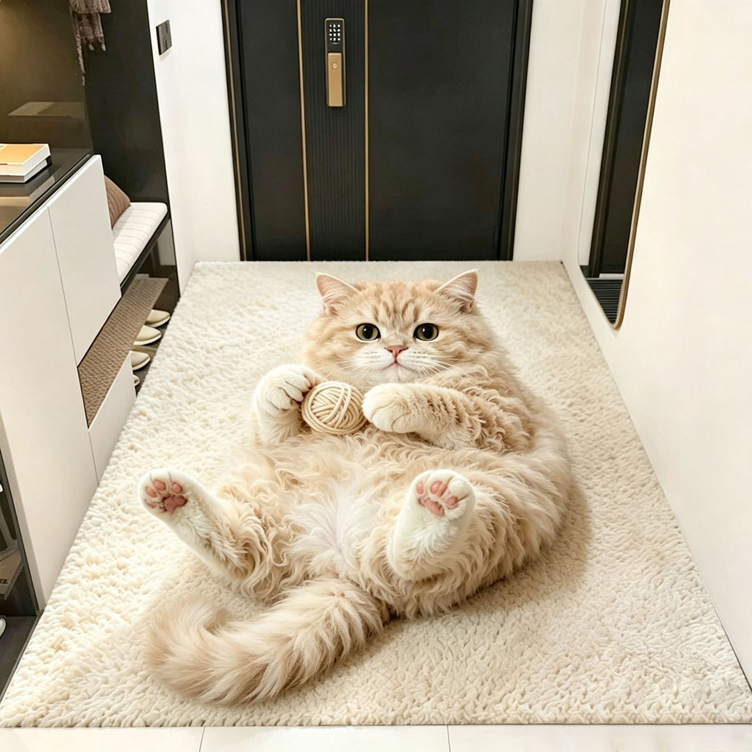Plüsch Katzen-Themen Teppich