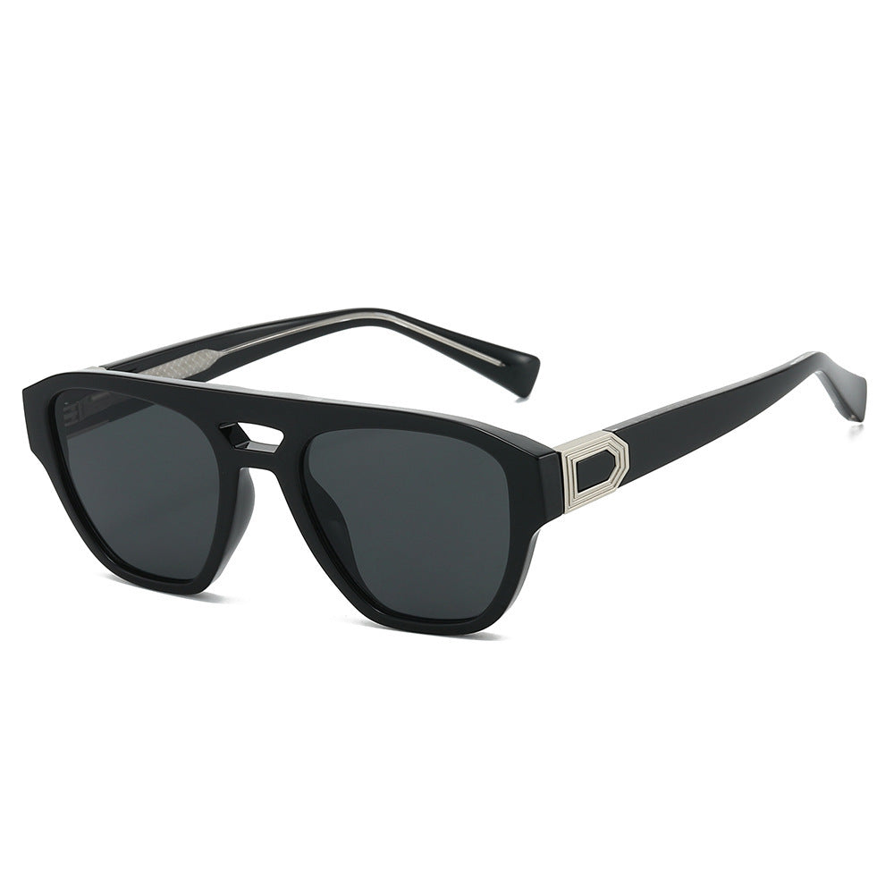 Damen Designer-Sonnenbrille mit modernem, kantigem Rahmen und Farbverlauf Karnz