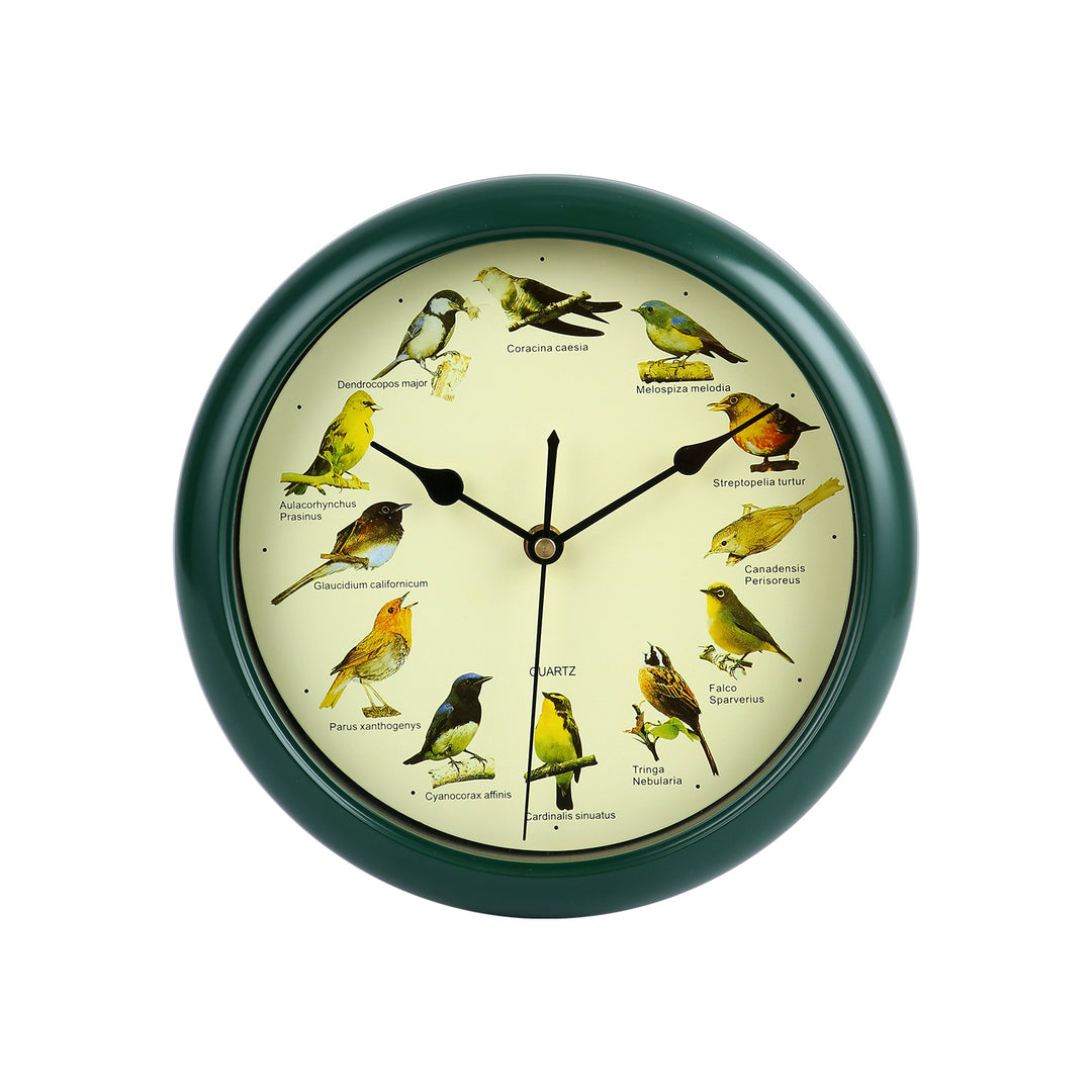 Wanduhr mit buntem Vogeldesign Karnz