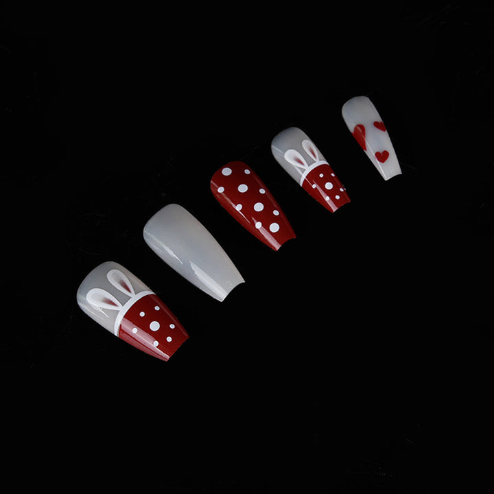 Verspielte Hasen-Themen Press-On Nagelkunst Karnz