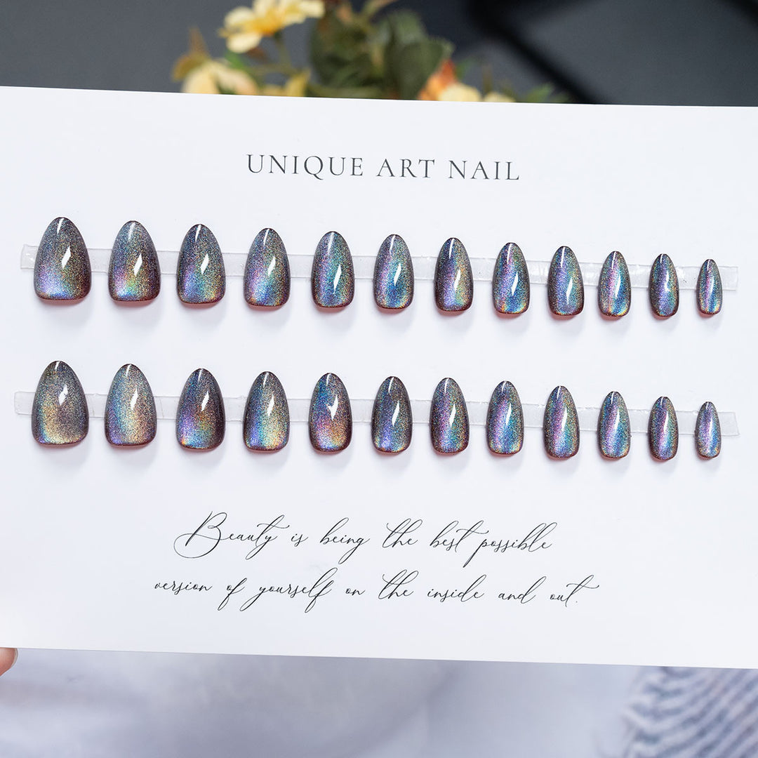 Press-On Nagelset mit holografischer Oberfläche