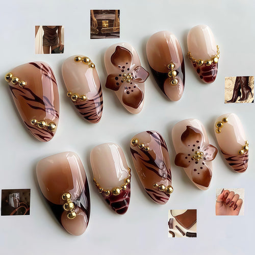 Künstlerisches dekoratives Press-On-Nagelset