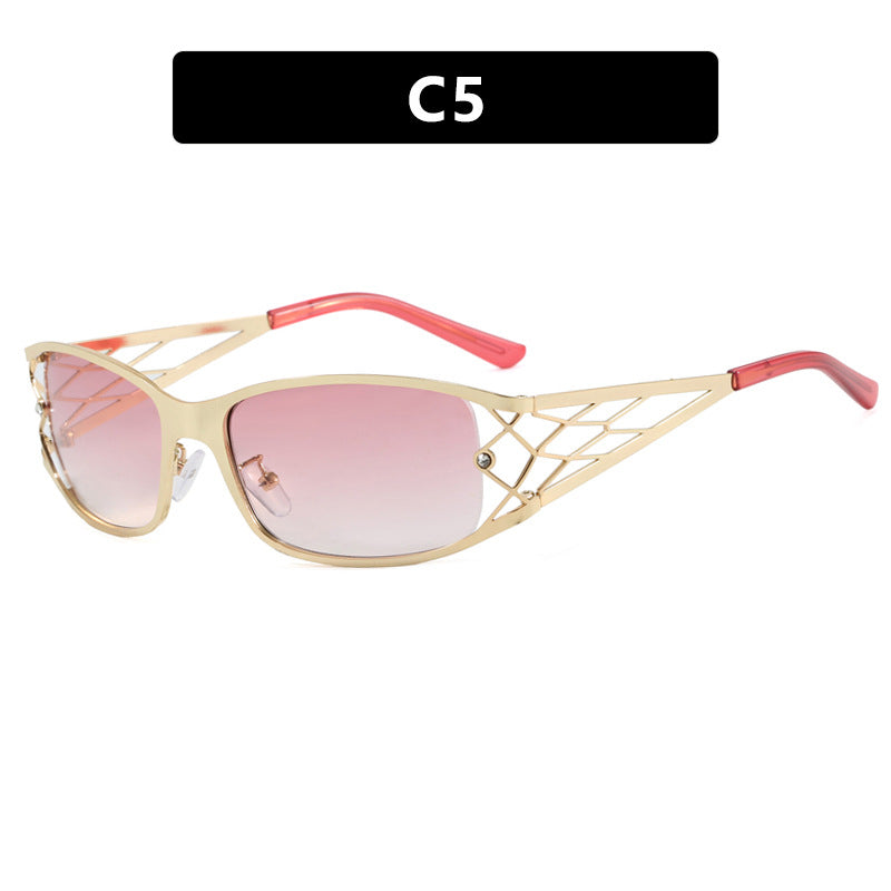 Damen modische Sonnenbrille mit strukturierendem Design und UV-Schutz Karnz