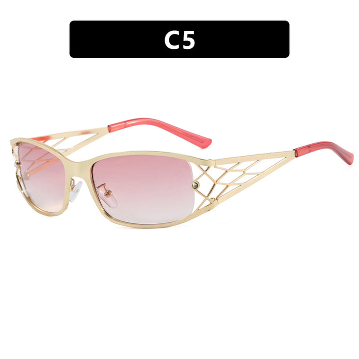 Damen modische Sonnenbrille mit strukturierendem Design und UV-Schutz Karnz