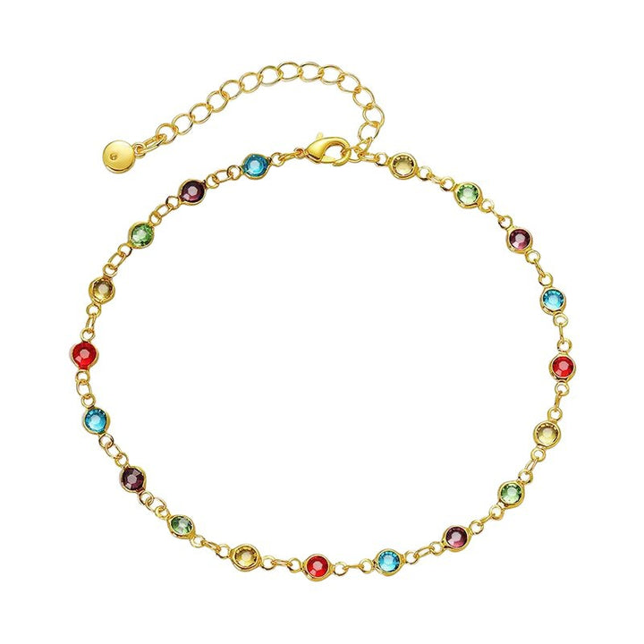Bunte Edelstein Fußkette Karnz