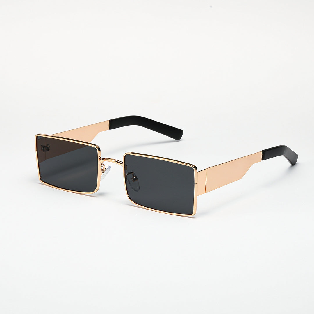 Damen stilvolle rechteckige Sonnenbrille mit modernem Metallgestell Karnz