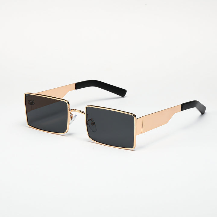 Damen stilvolle rechteckige Sonnenbrille mit modernem Metallgestell Karnz