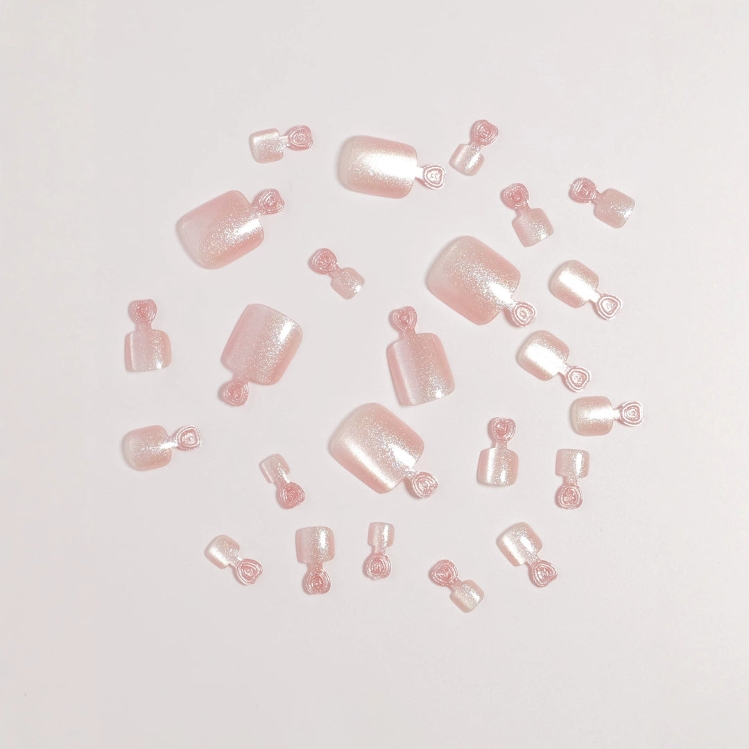 Premium Glitzernde Faux Gel Press-On Zehen Karnz