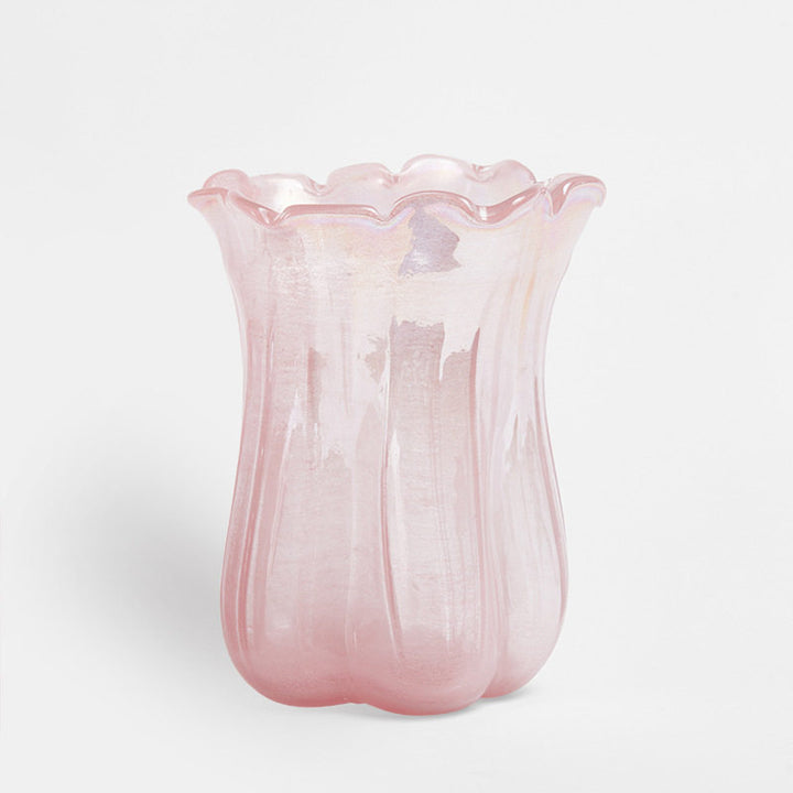 Handgeblasen Rüschentulpen Kunstglas Dekorative Vase Karnz