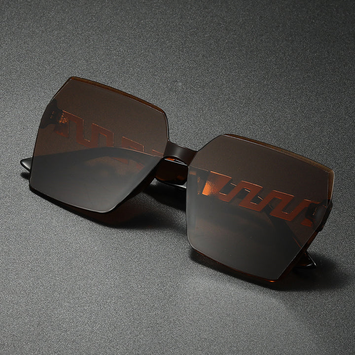 Stylische geometrische Schild Sonnenbrille Karnz