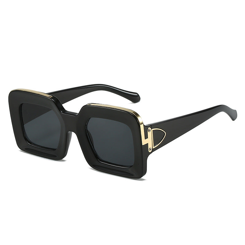 Damen quadratische Sonnenbrille mit luxuriösem Design und goldenen Akzenten Karnz