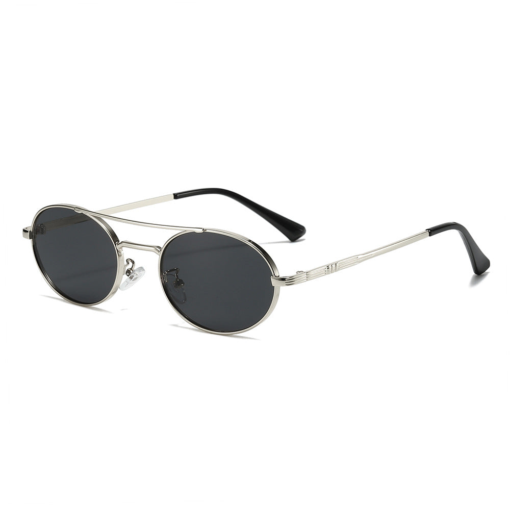 Damen Modische Oval-Sonnenbrille im minimalistischem Design Karnz