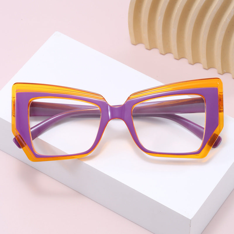 Damen Modische Brille mit auffälligem, geometrischem Rahmen Karnz