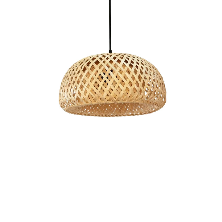 Elegante Geflochtene Bambus Pendelleuchte