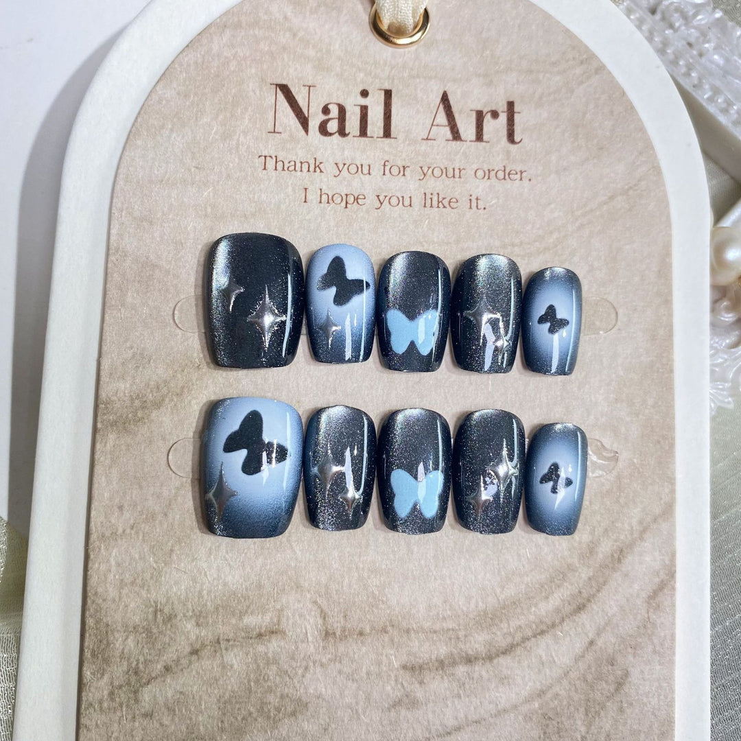 Künstlerisches Schmetterlingsdesign Press-On Nagel Set