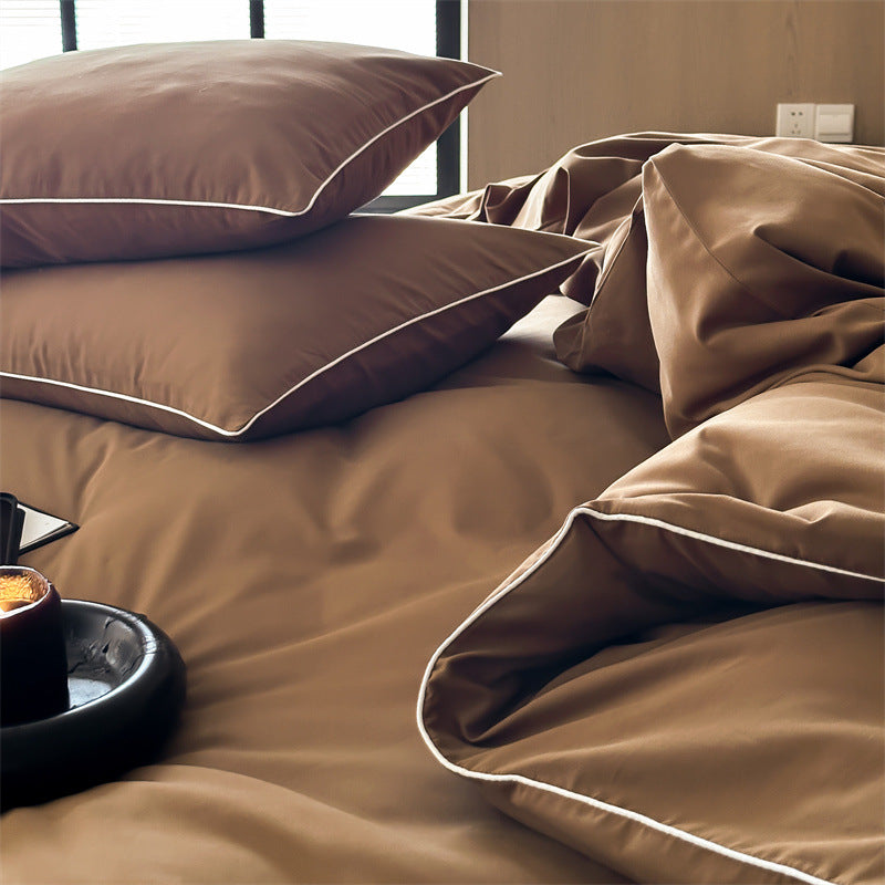 Satin-Bettwäsche-Garnitur mit atmungsaktivem Baumwollmix und Soft-Touch-Finish