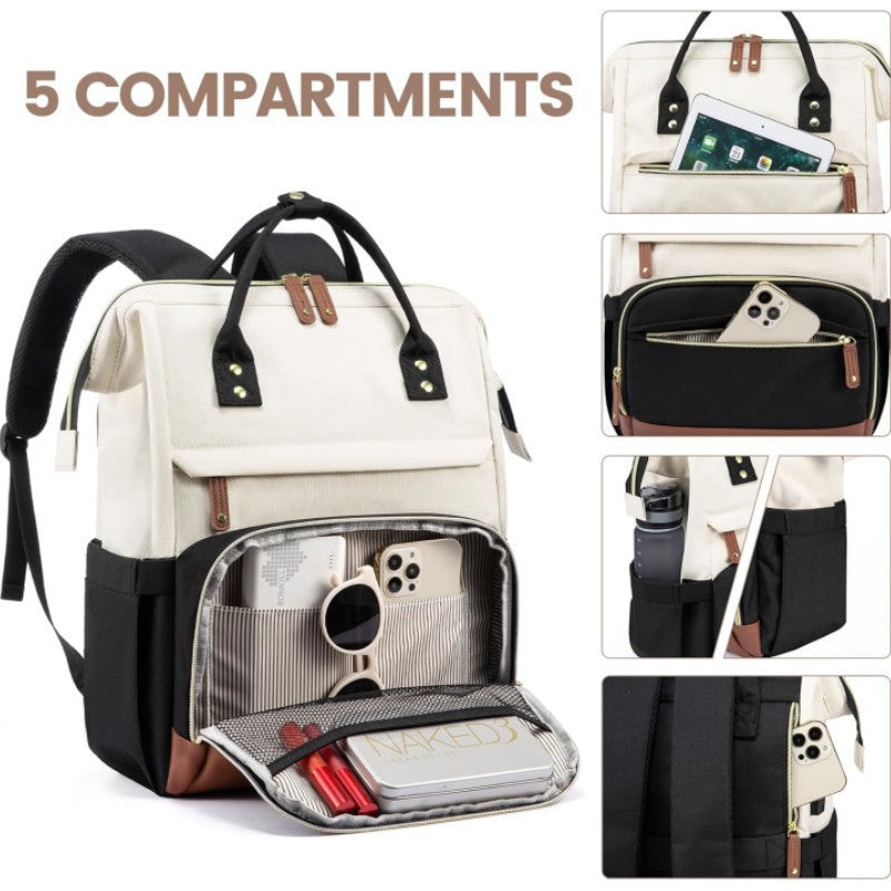 Multifunktionaler Backpack mit Stilvollen Lederakzenten Karnz