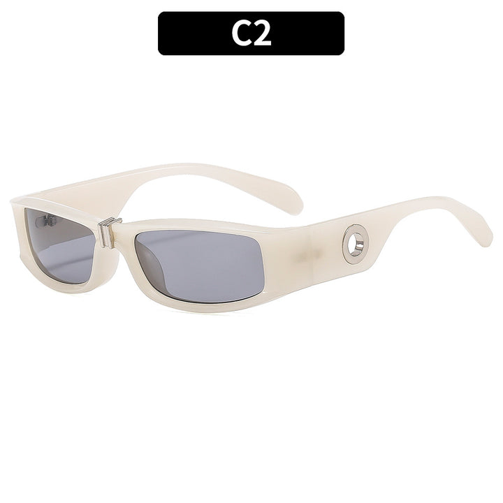 Trendy rechteckige Sonnenbrille