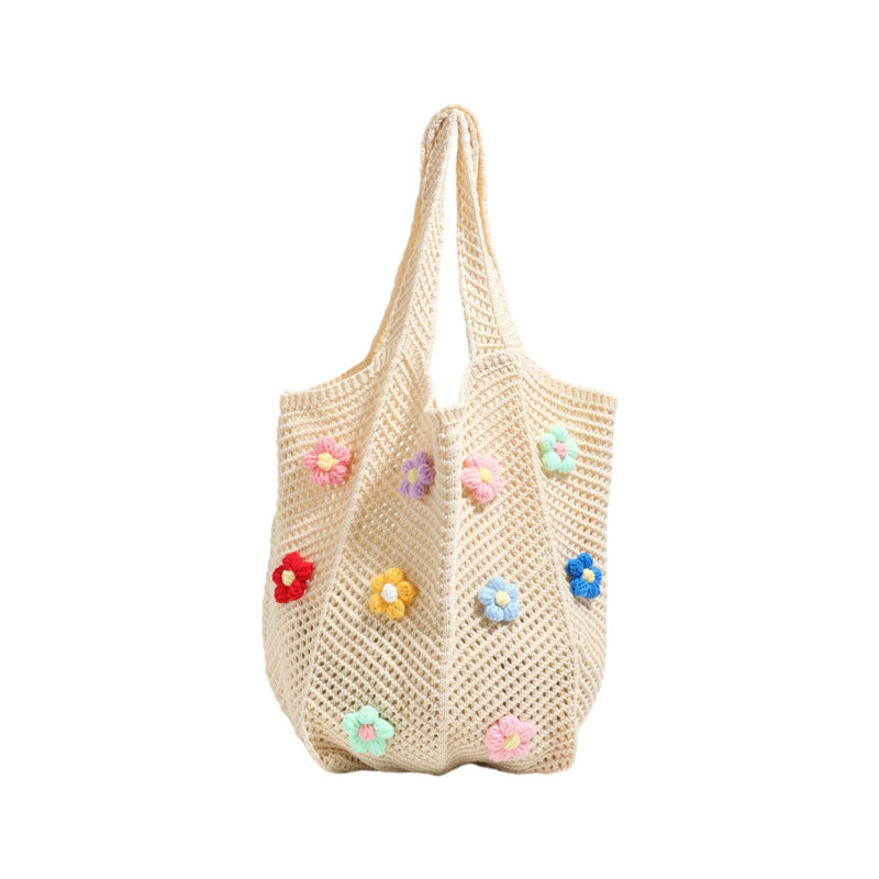 Blumenmuster Häkel-Tote Bag Karnz