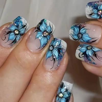 Elegante Lange Acryl Nagelverlängerungen Karnz