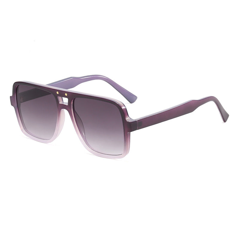 Damen quadratische oversized Sonnenbrille mit modischem transparentem Rahmen Karnz