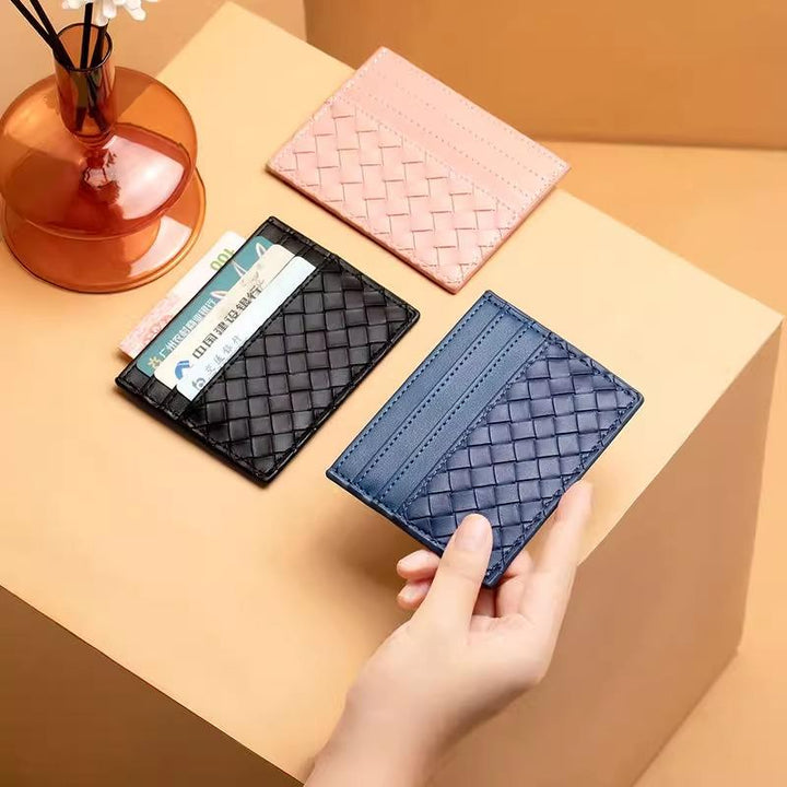Woven Leather Card Holder Karnz