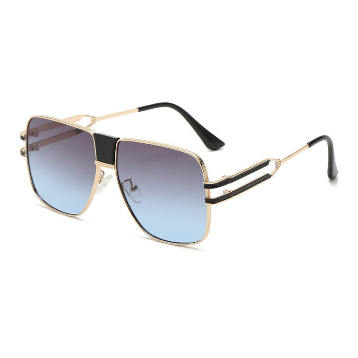 Damen moderne quadratische Sonnenbrille mit elegantem Metallrahmen Karnz