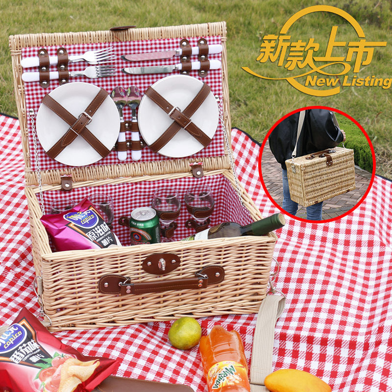 Damen Picknickkorb mit umfassendem Geschirrset und elegantem Innenfutter Karnz