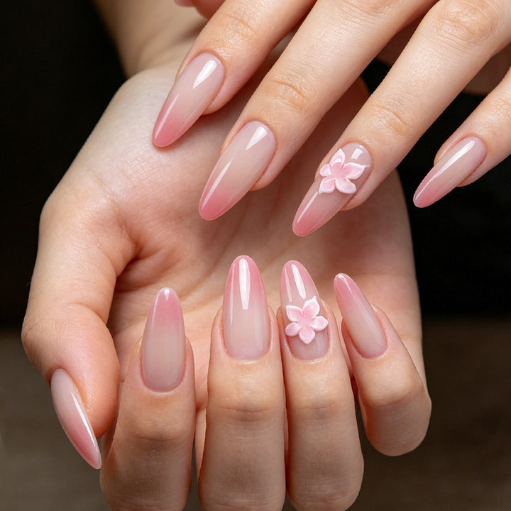 Elegante florale Press-on Nägel Karnz