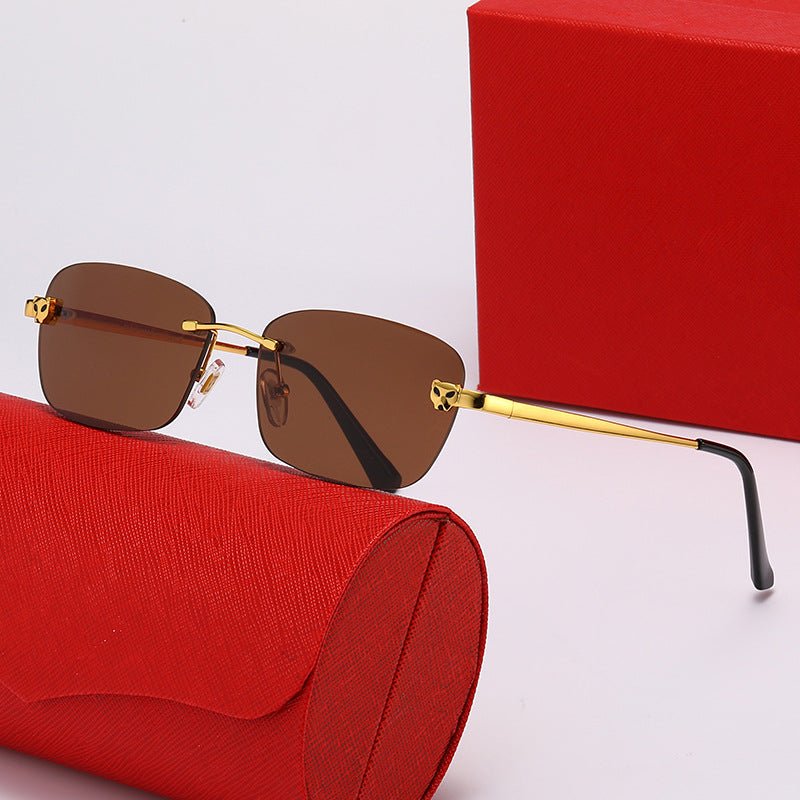 Damen modische Halbrahmenbrille mit elegantem Metallgestell Karnz