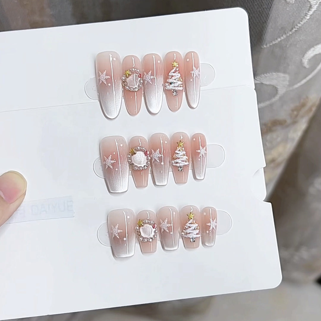 Festliches Press-On-Nagelset Karnz