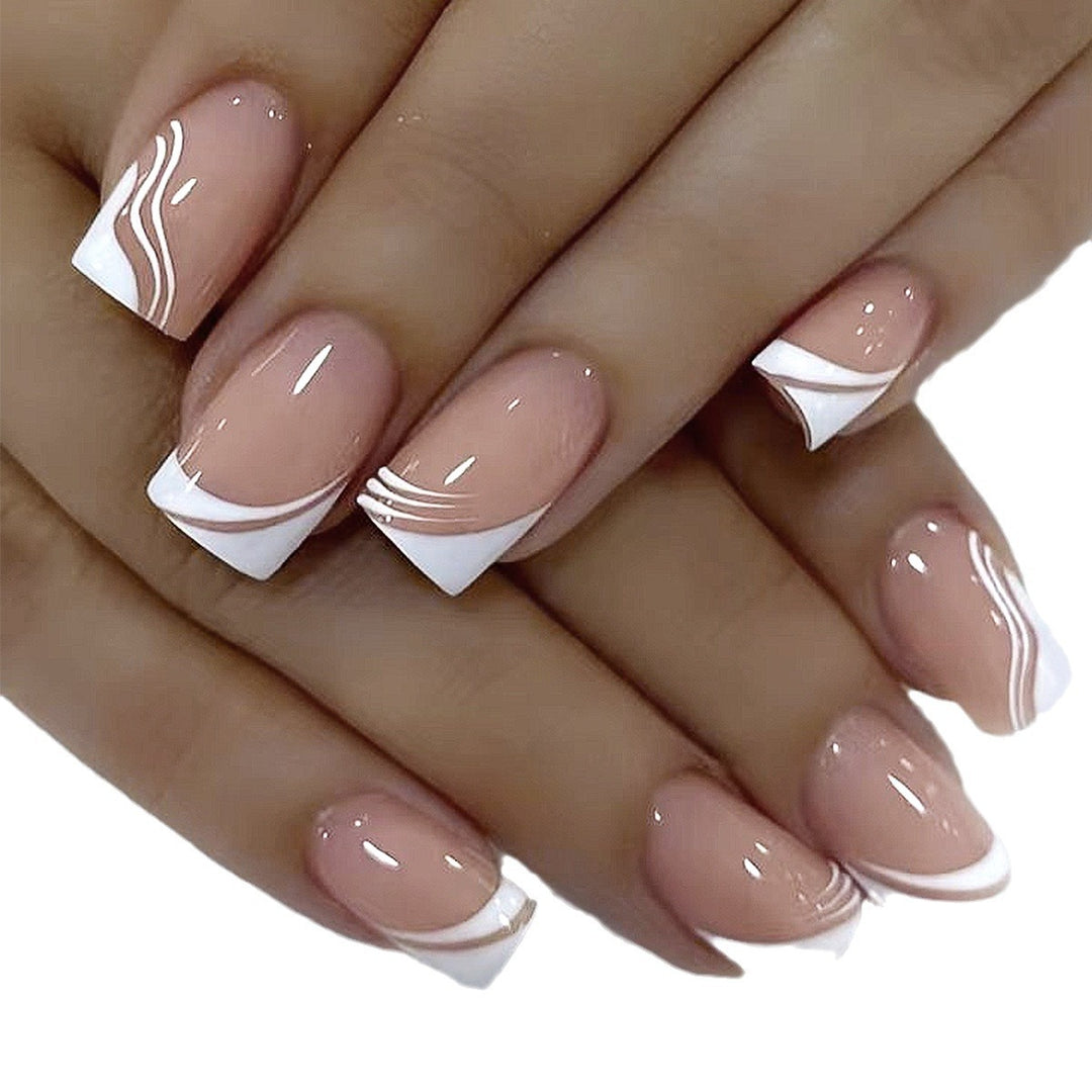 Elegantes French Tip Nagelkunst Set