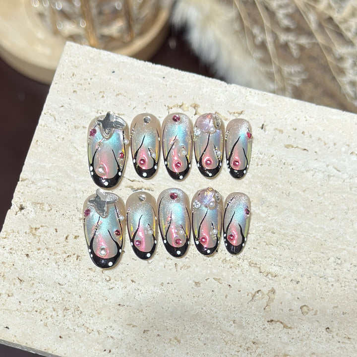 Dekoratives Artikulierendes Press-On Nagelset