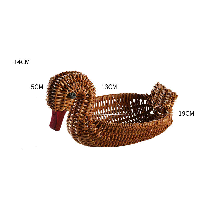 Unisex Geflochtener Dekorationskorb in Entenform Karnz