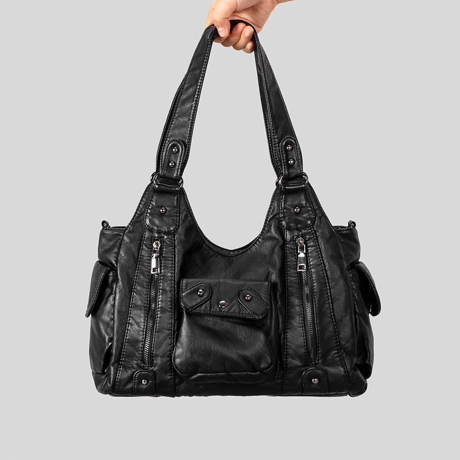 Multi-Taschen Freizeit Leder Handtasche