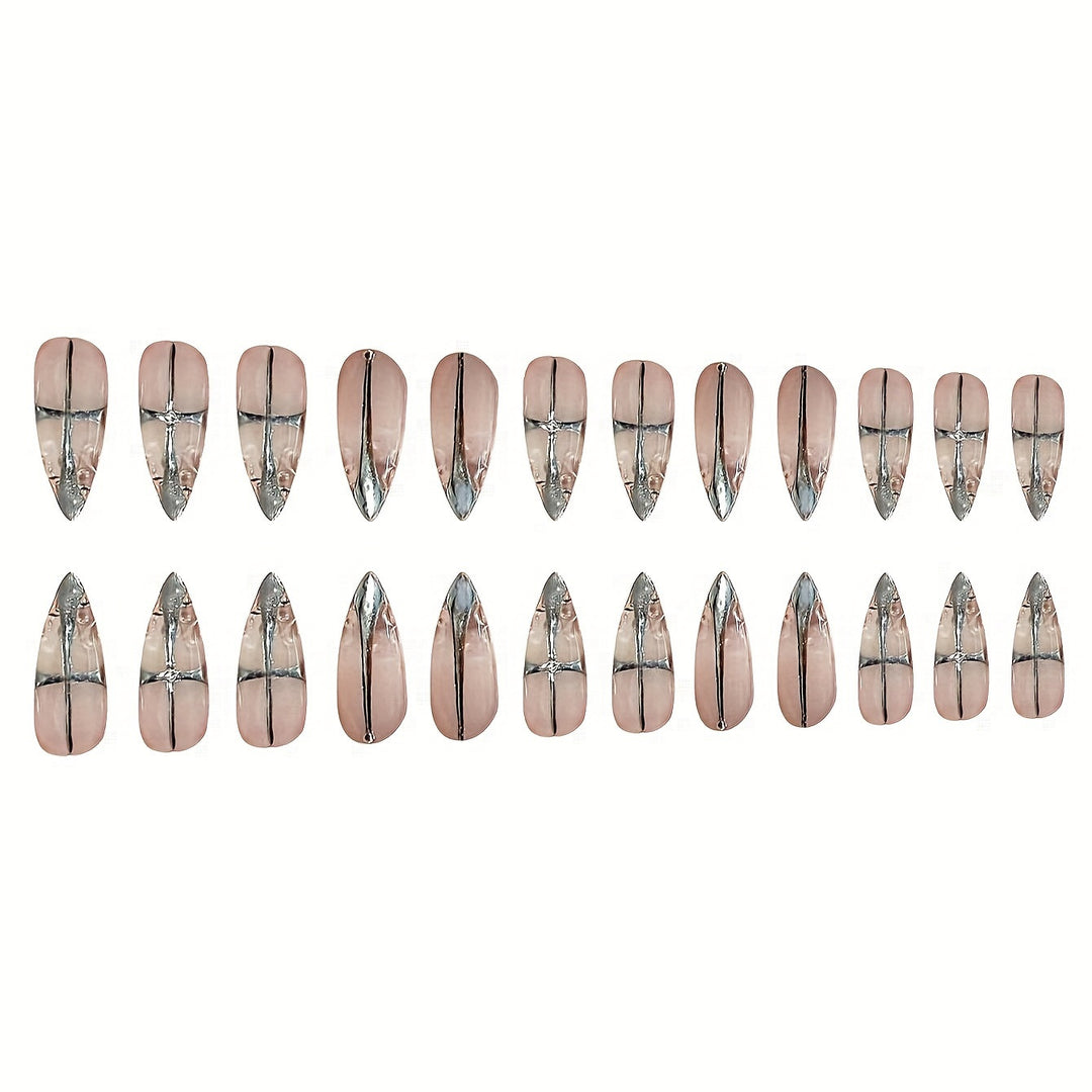 Elegantes Stiletto Press-On Nagelset Karnz