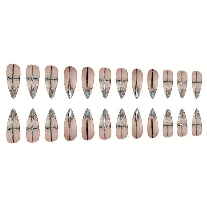 Elegantes Stiletto Press-On Nagelset Karnz