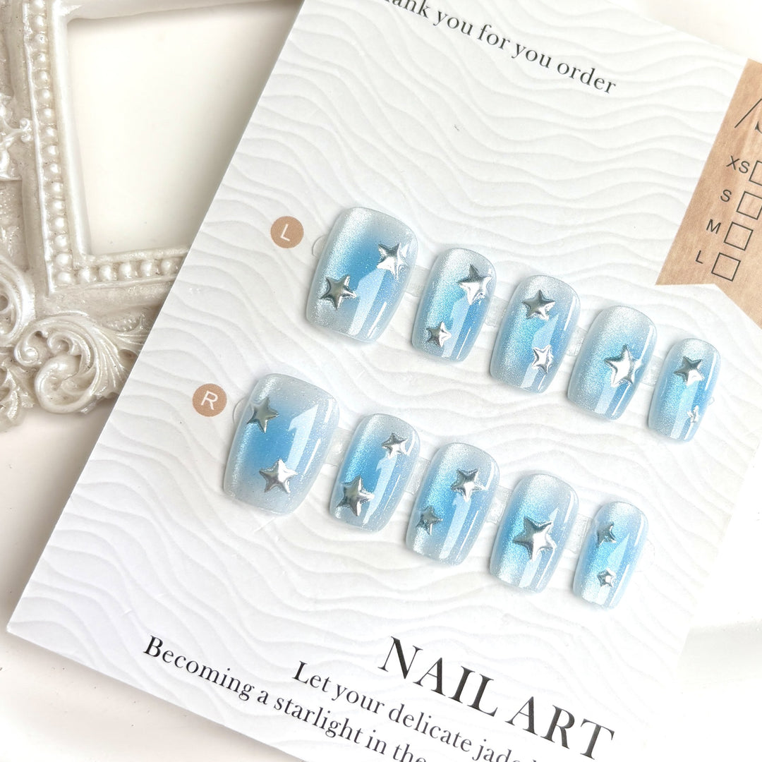 Stern-verschönerte Press-On-Nagelset