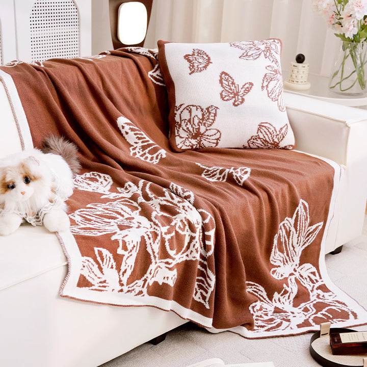 Damen Dekorative Wurfdecke mit floralem Design Karnz