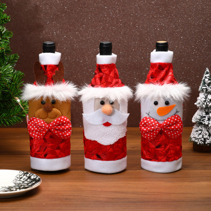 Dekorative Weinflaschenhülle im Weihnachtsmann-Design Karnz