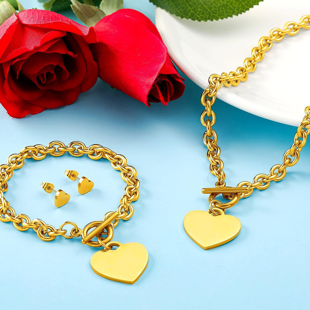 Herz-inspiriertes Schmuckset Karnz