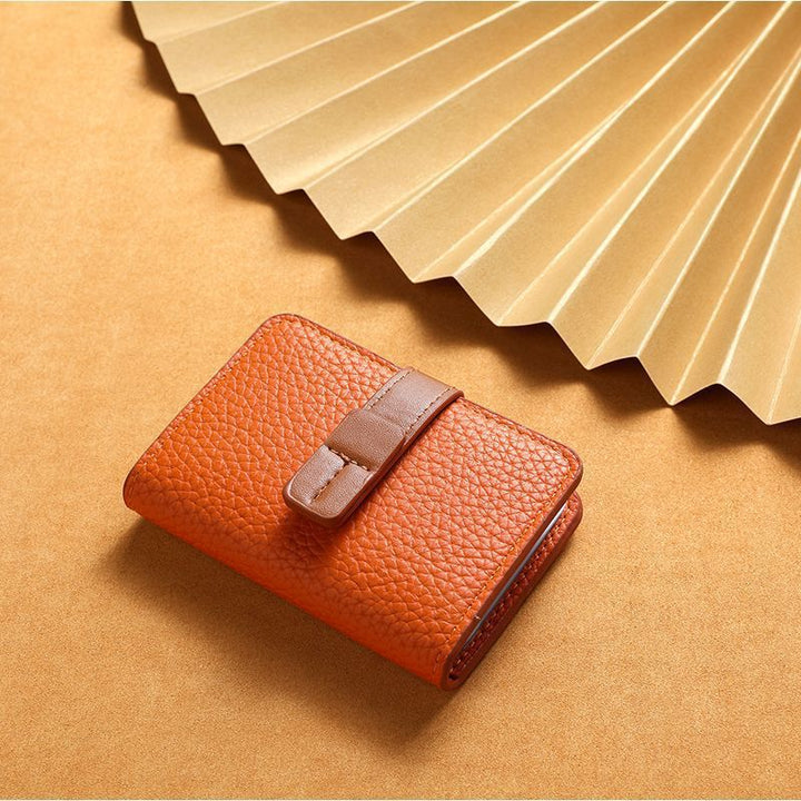 Texturiertes Leder-Kartenhalter-Wallet Karnz